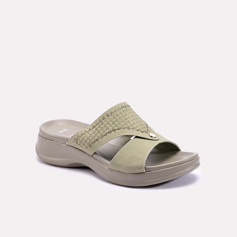 Good Arch Support Quick Step Fit Sandal Josette Green Chunky Casual Slippers 0412742