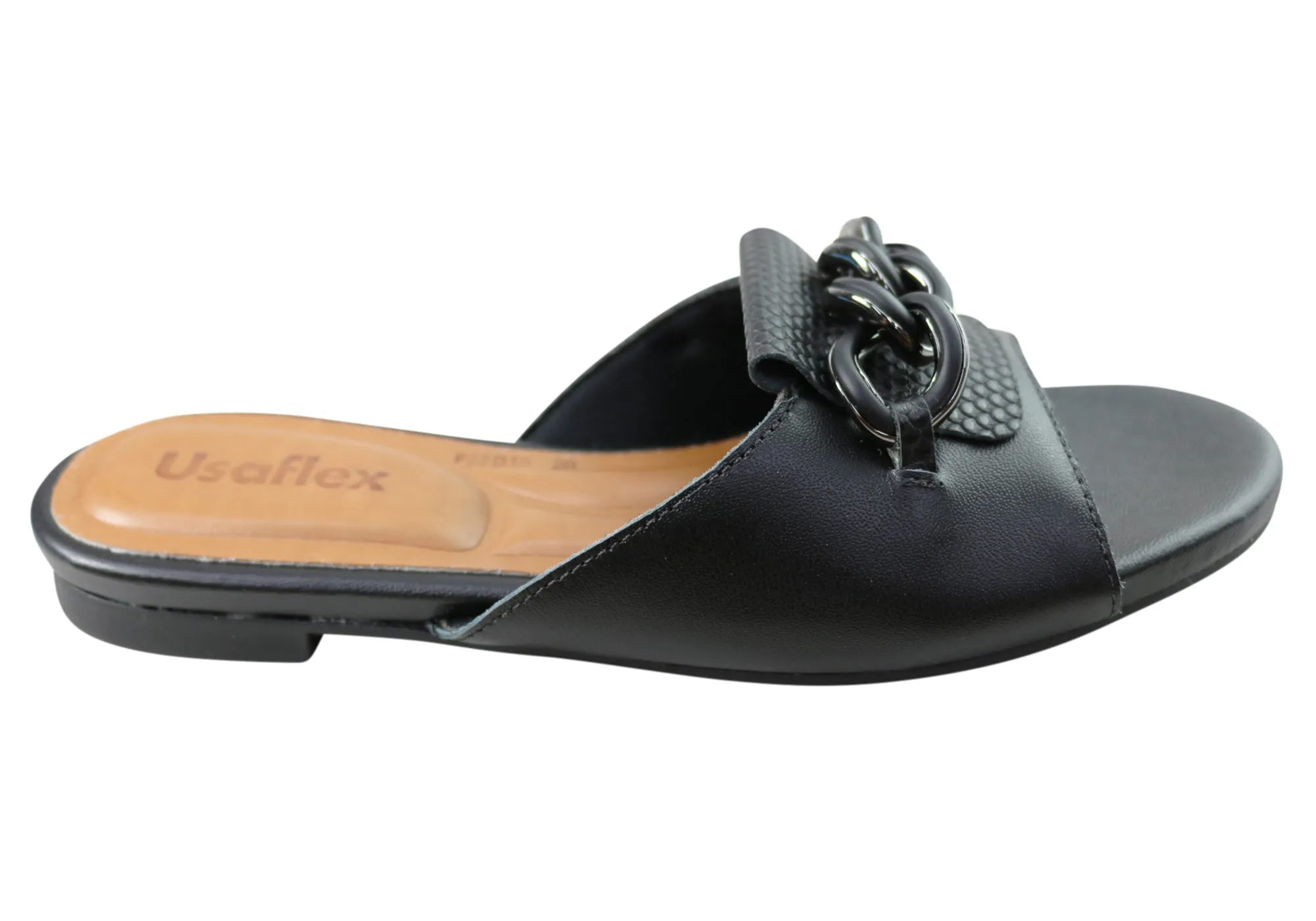 Fashionable Design Sporty Sandals for Summer Usaflex Yvonne Womens Comfortable Leather Slides Sandals