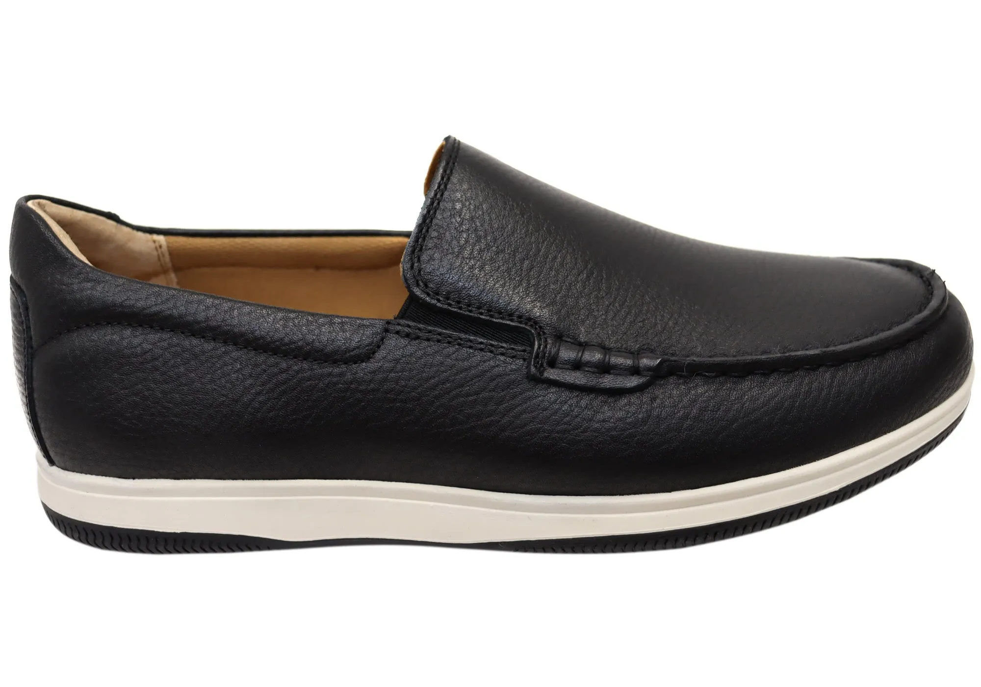 High Quality Hush Puppies David Mens Extra Wide Width Leather Comfortable Slip On Shoes
