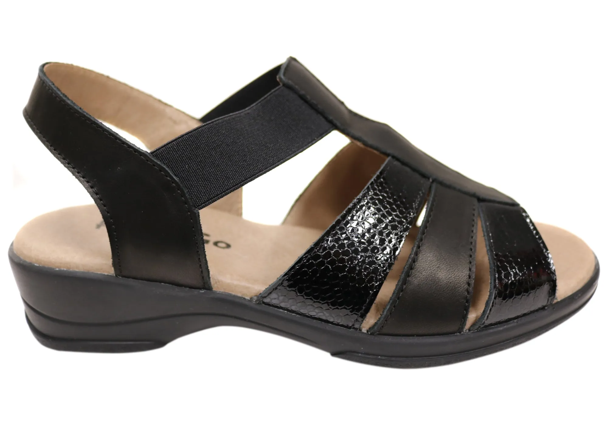 Flex & Go Azara Womens Comfortable Leather Sandals Made In Portugal Beaded