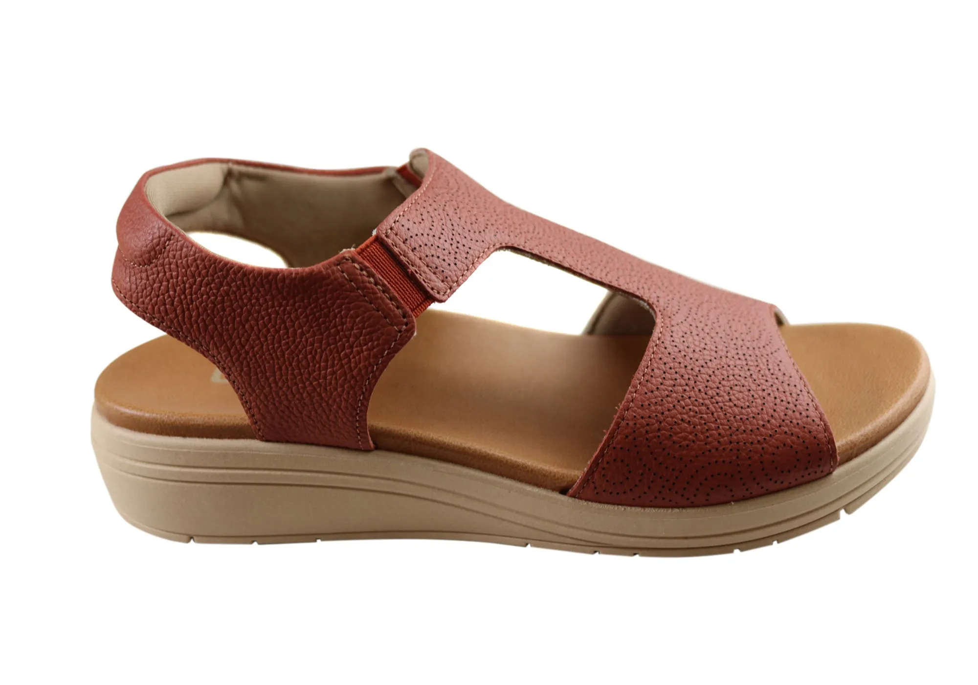 Natural Step Usaflex Picton Womens Comfortable Leather Sandals Made In Brazil