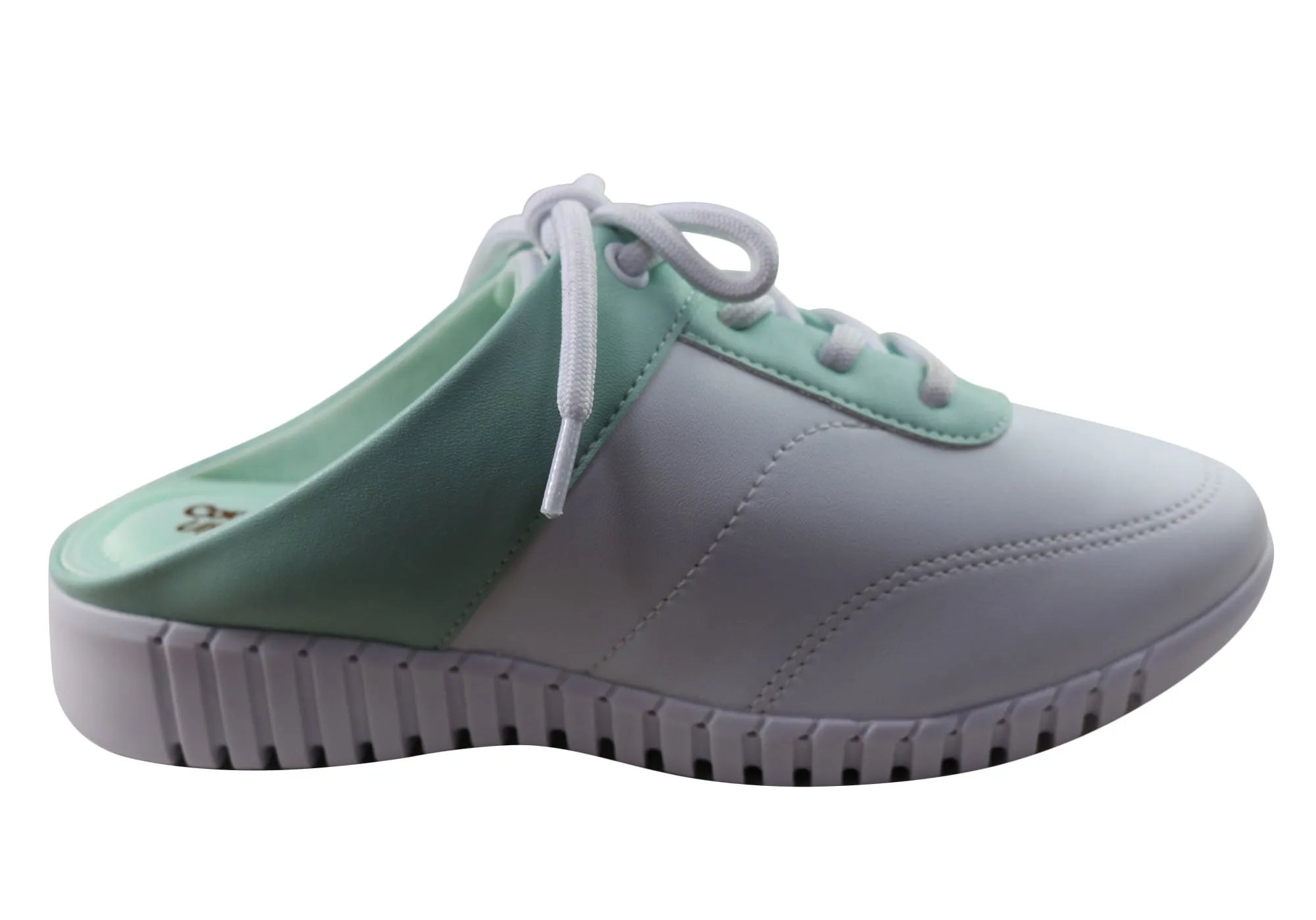 Comfortflex Whirl Womens Comfortable Closed Toe Open Back Mules Tech Knit Track Run