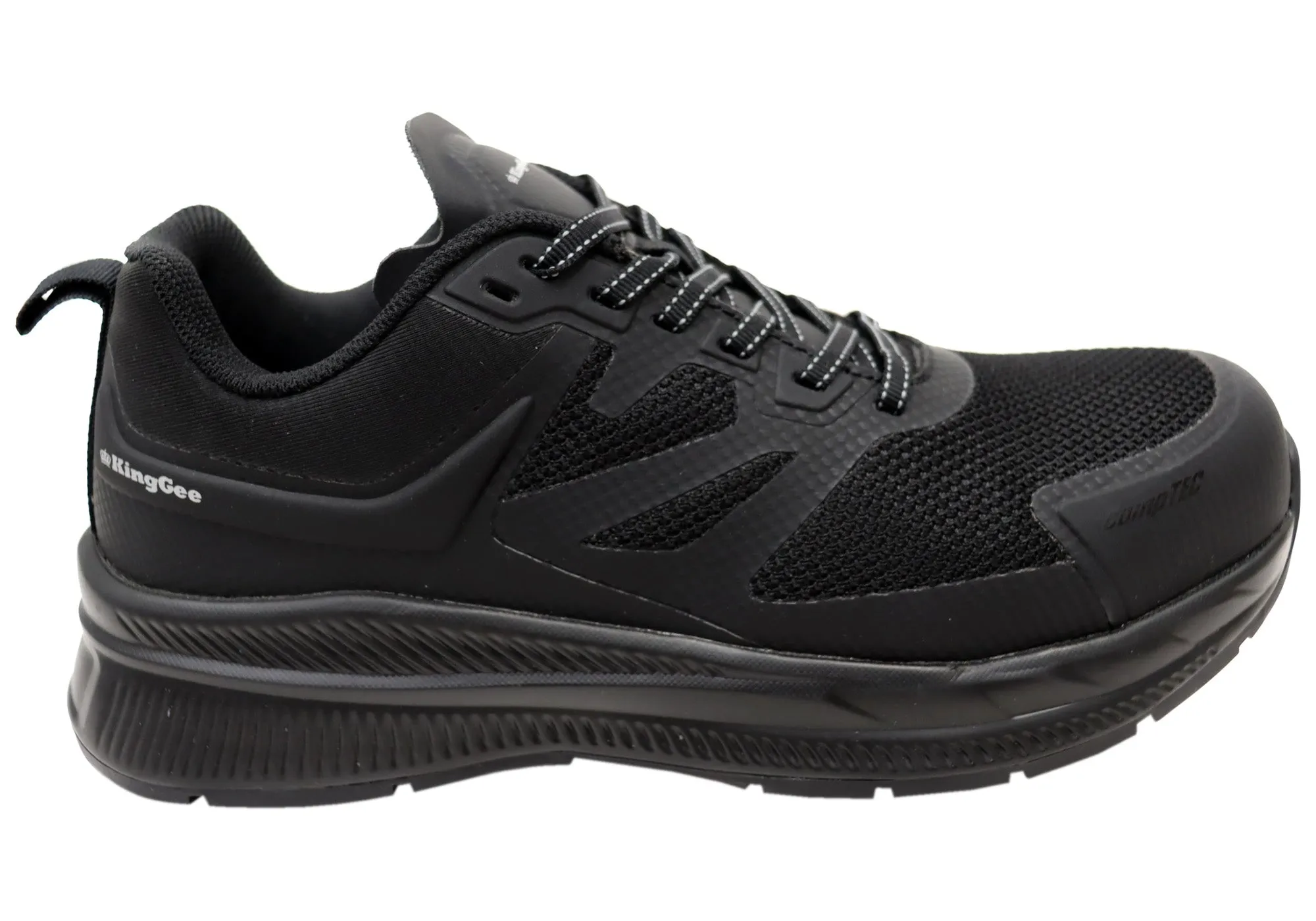 Cotton Base KingGee Womens HyperTec Sport Composite Safety Toe Work Shoes Black