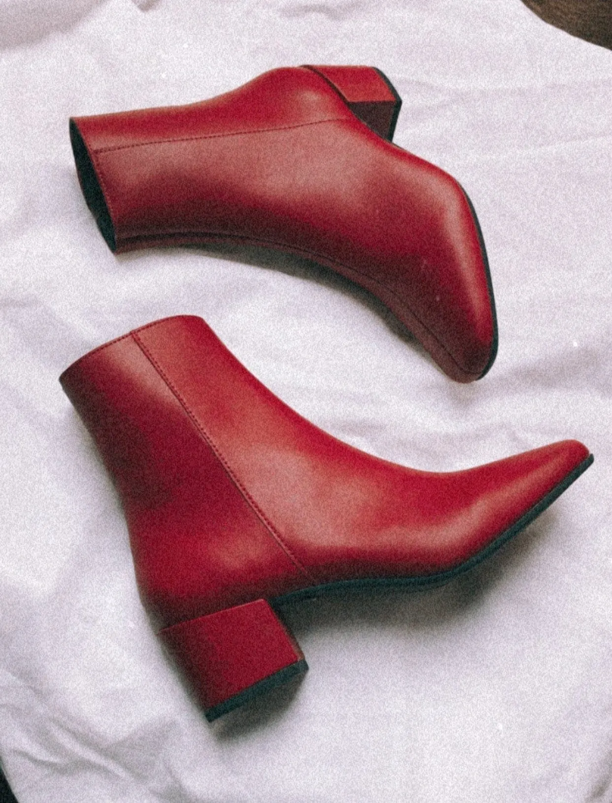'Jacqui' vegan-leather ankle boot by Zette Shoes - burgundy Low Profile Night Travel Mountain Climbing