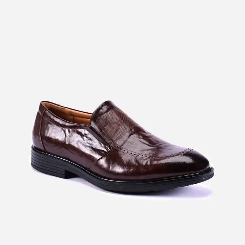 Monk Strap Handcrafted Hampton Brown Glossy Dress Shoes 0111240