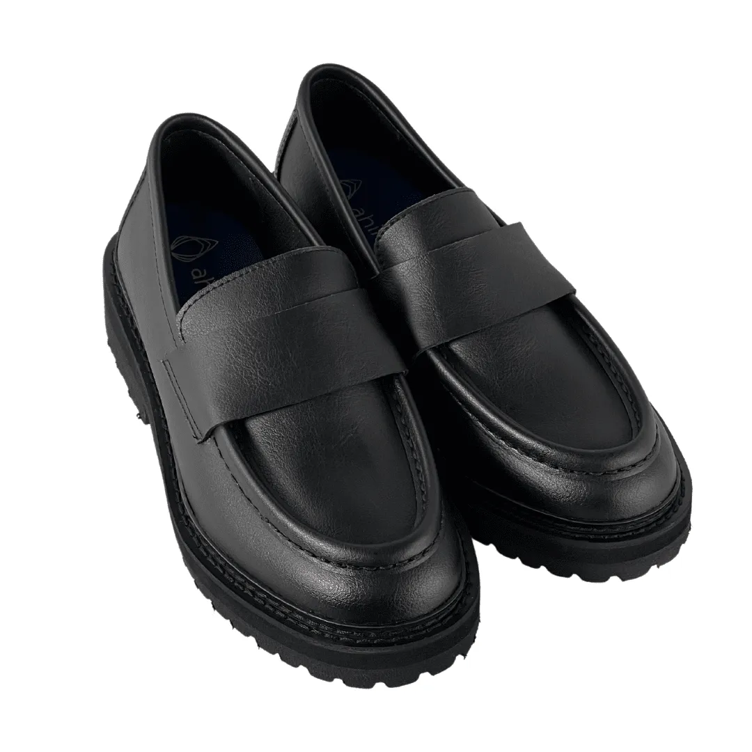 Strong Step 'Everyday Loafer' unisex vegan shoe with chunky sole by Ahimsa - black