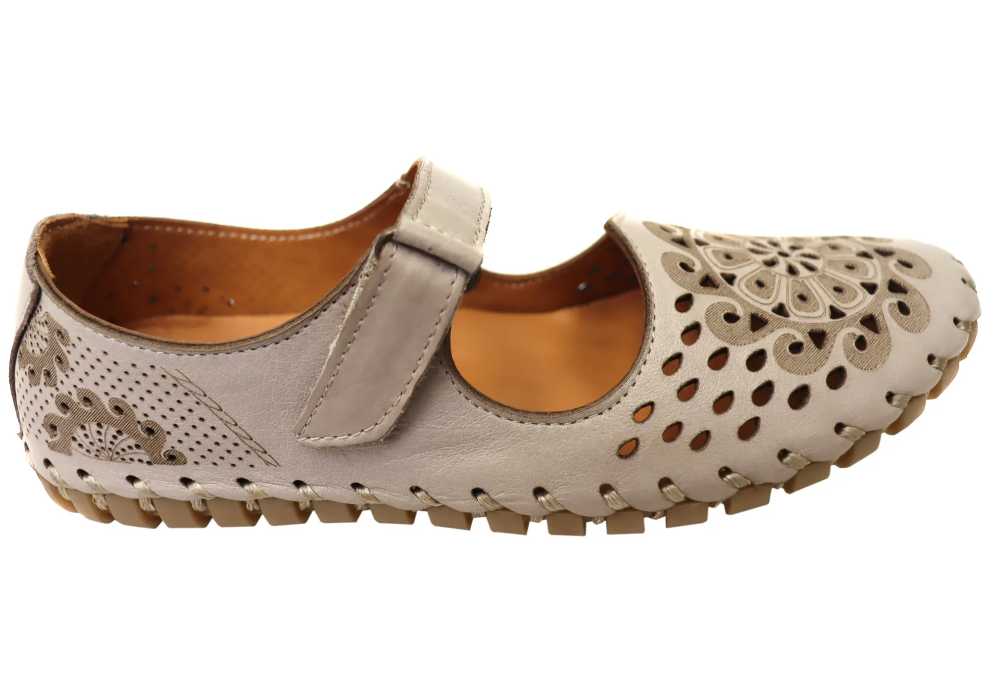 Orizonte Galene Womens European Comfortable Mary Jane Leather Shoes Seamless Fit Running Errands Korean Trend