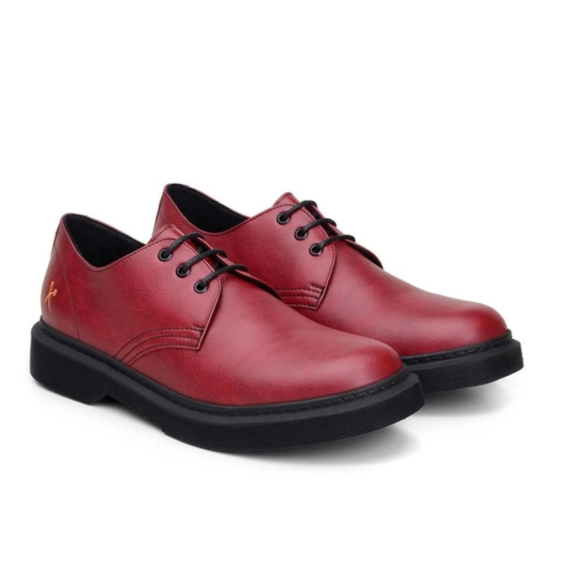 'Derby UK 2' vegan lace-up shoe by King55 - red Zen Step construction