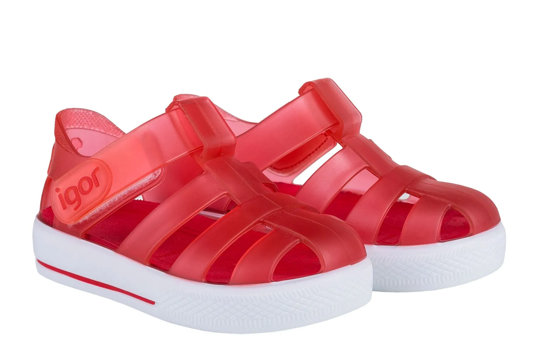 Igor S10171 Girl's Star Sandal - Transparent Rojo Outdoor Wear