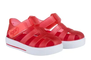 Igor S10171 Girl's Star Sandal - Transparent Rojo Outdoor Wear