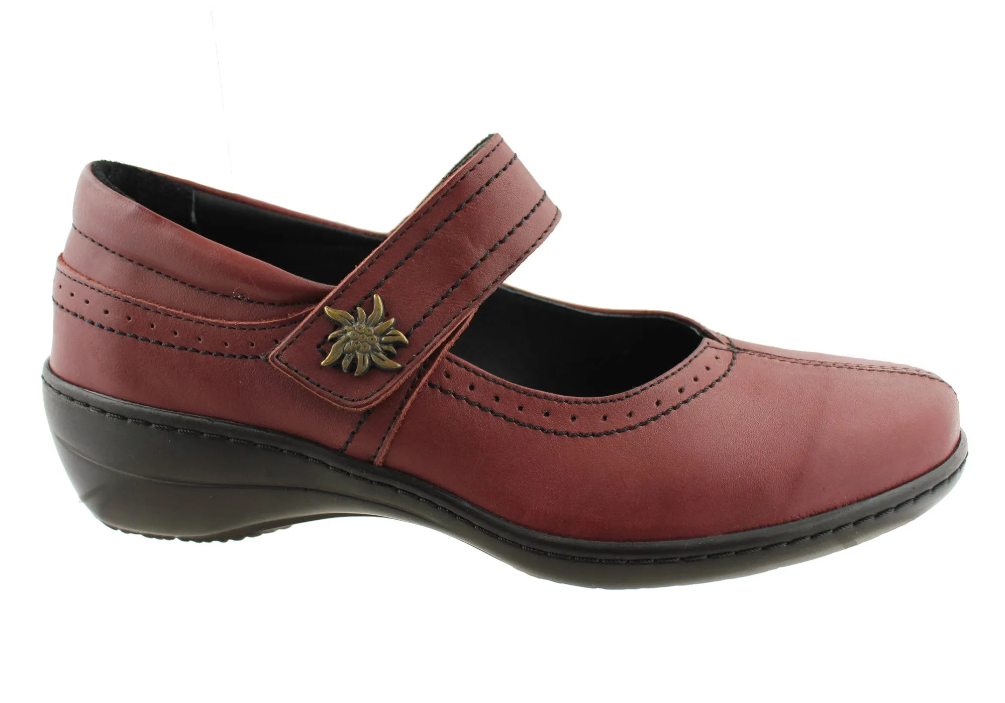 Cabello Comfort 961-21 Womens Leather Mary Jane Shoes Pure Black