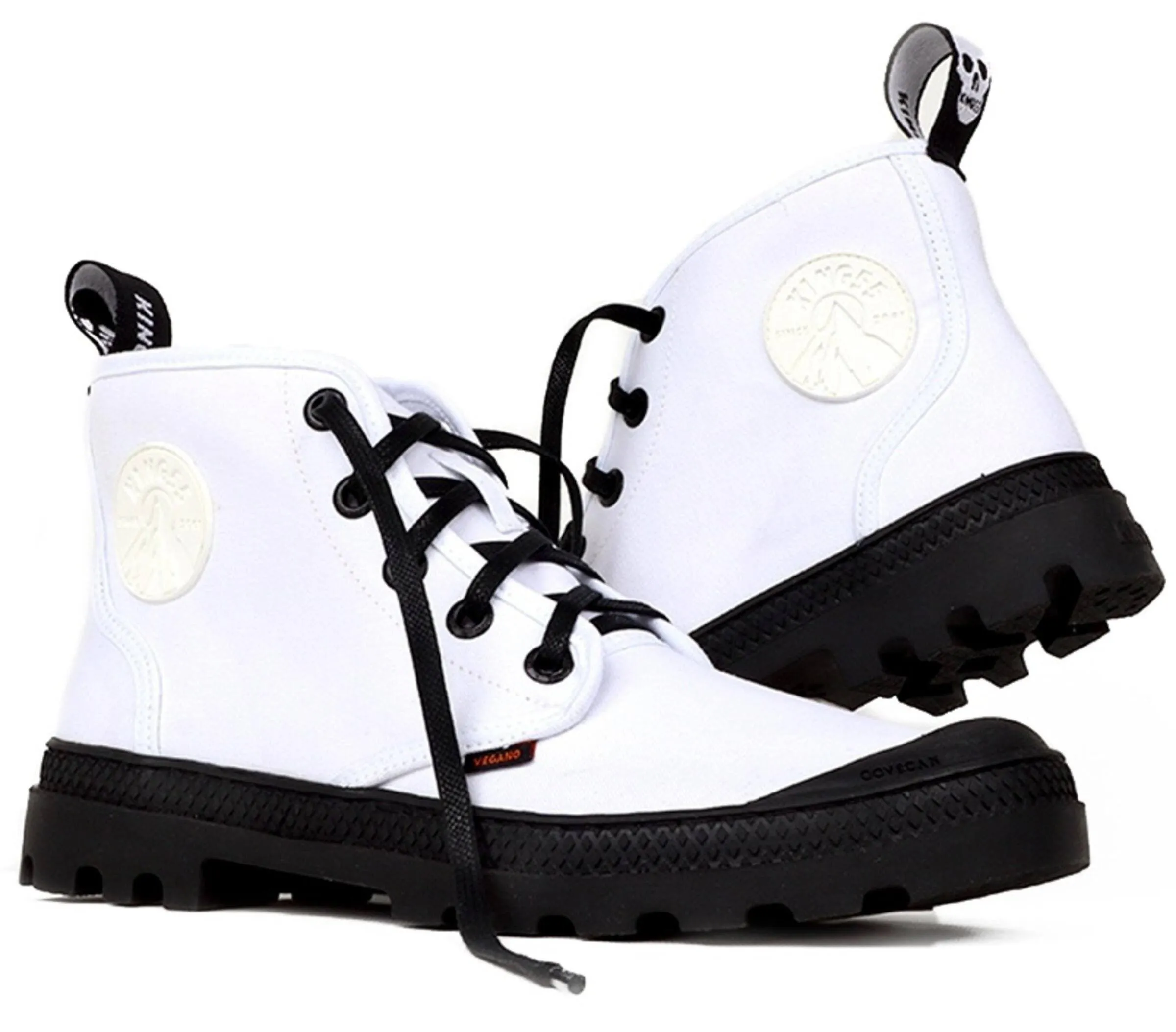 Bold Red 'Hammer' vegan canvas high-top sneaker by King55 - white