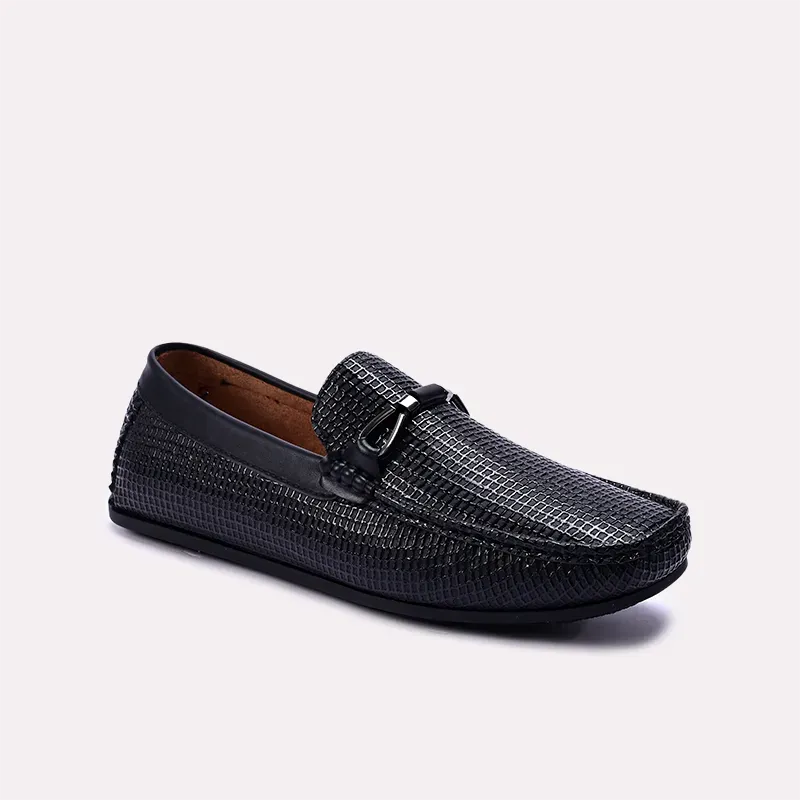 Stylish Look Smooth Move Auden Black Textured Loafers 0130868