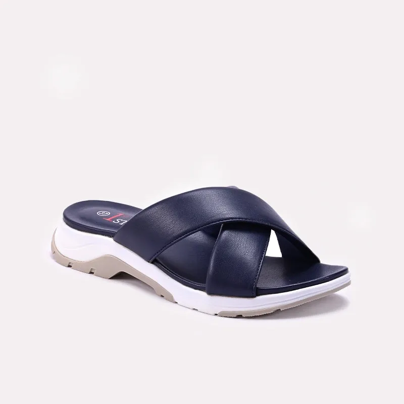 Blue Comfy Casual Slippers for Women 0413384 Daily Essential Comfort Upper