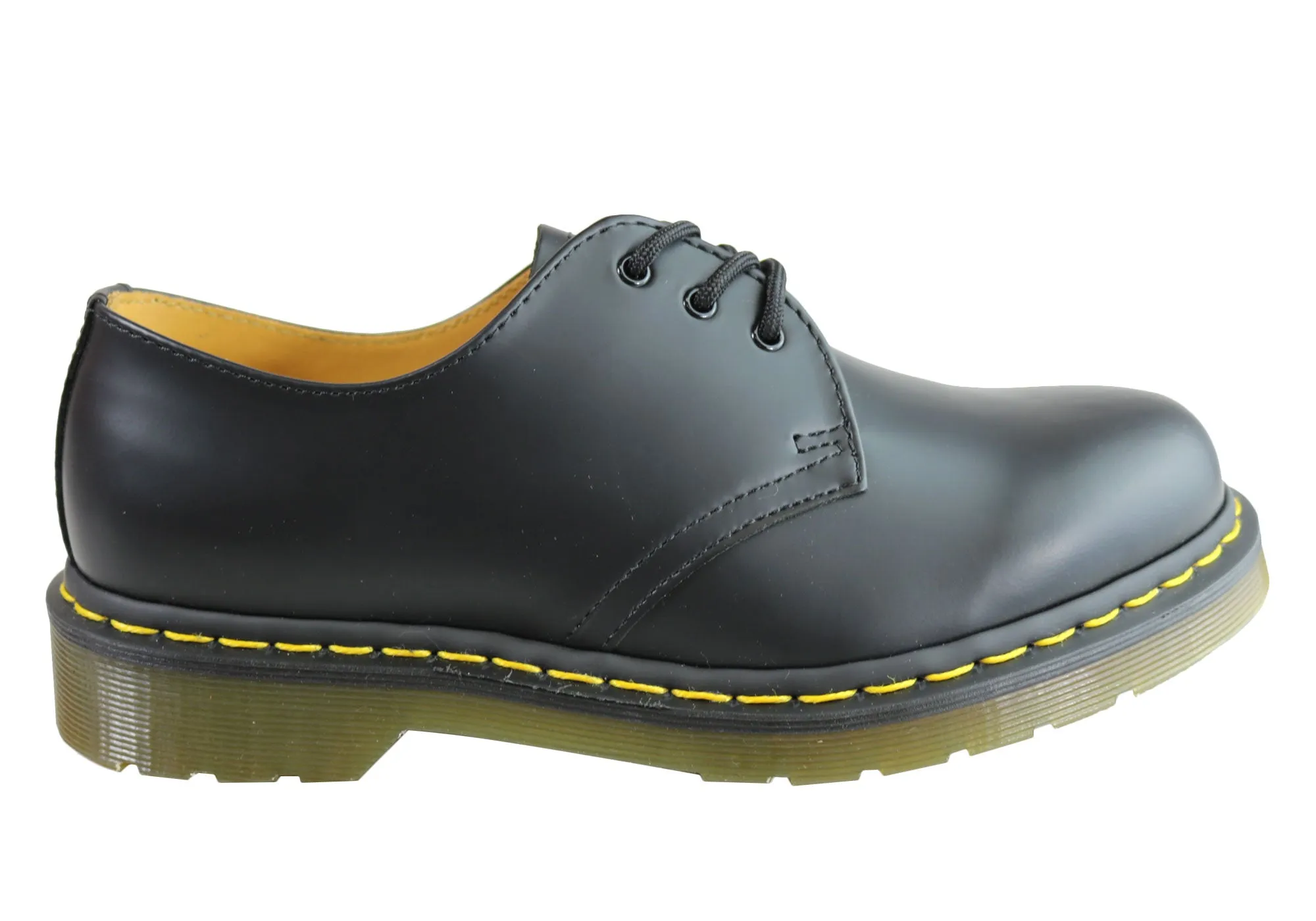 Early Commute Refined Line Dr Martens 1461 Classic Black Smooth Lace Up Comfortable Unisex Shoes