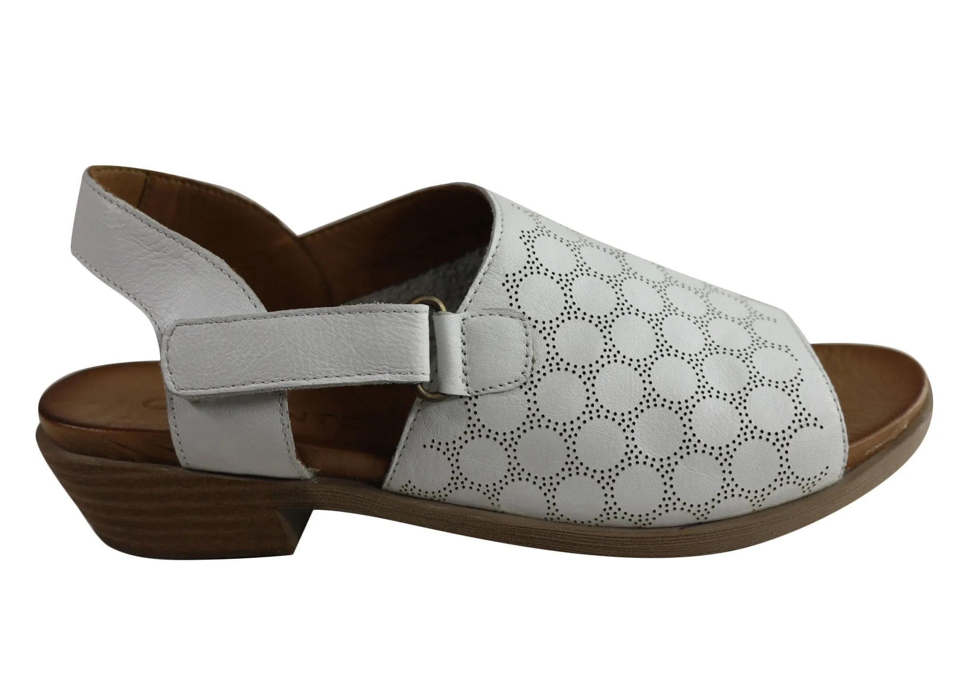 Orizonte Phylis Womens European Comfortable Leather Low Heel Sandals Fashionable Design