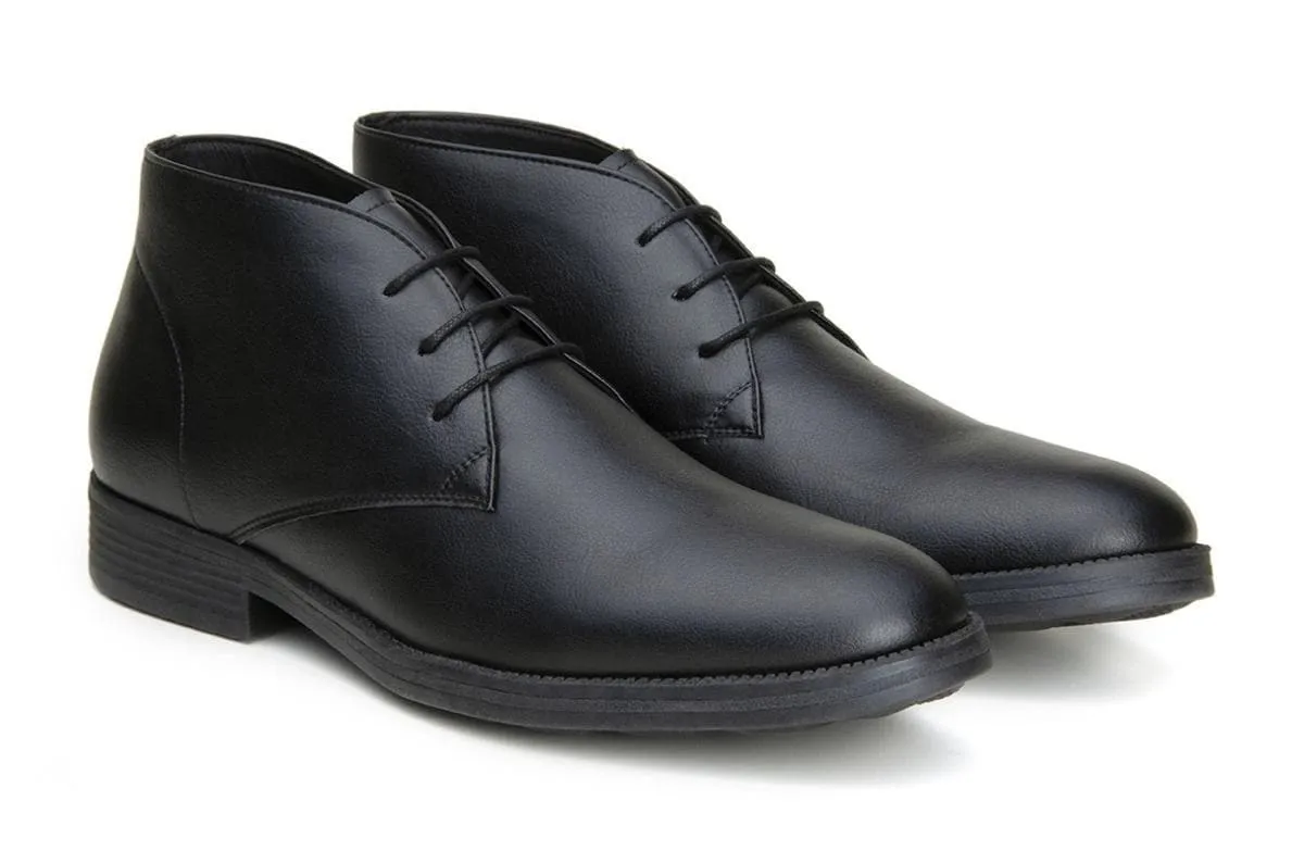 Leather 'Tivoli' classic vegan leather Chukka by Vincente Verde -  black