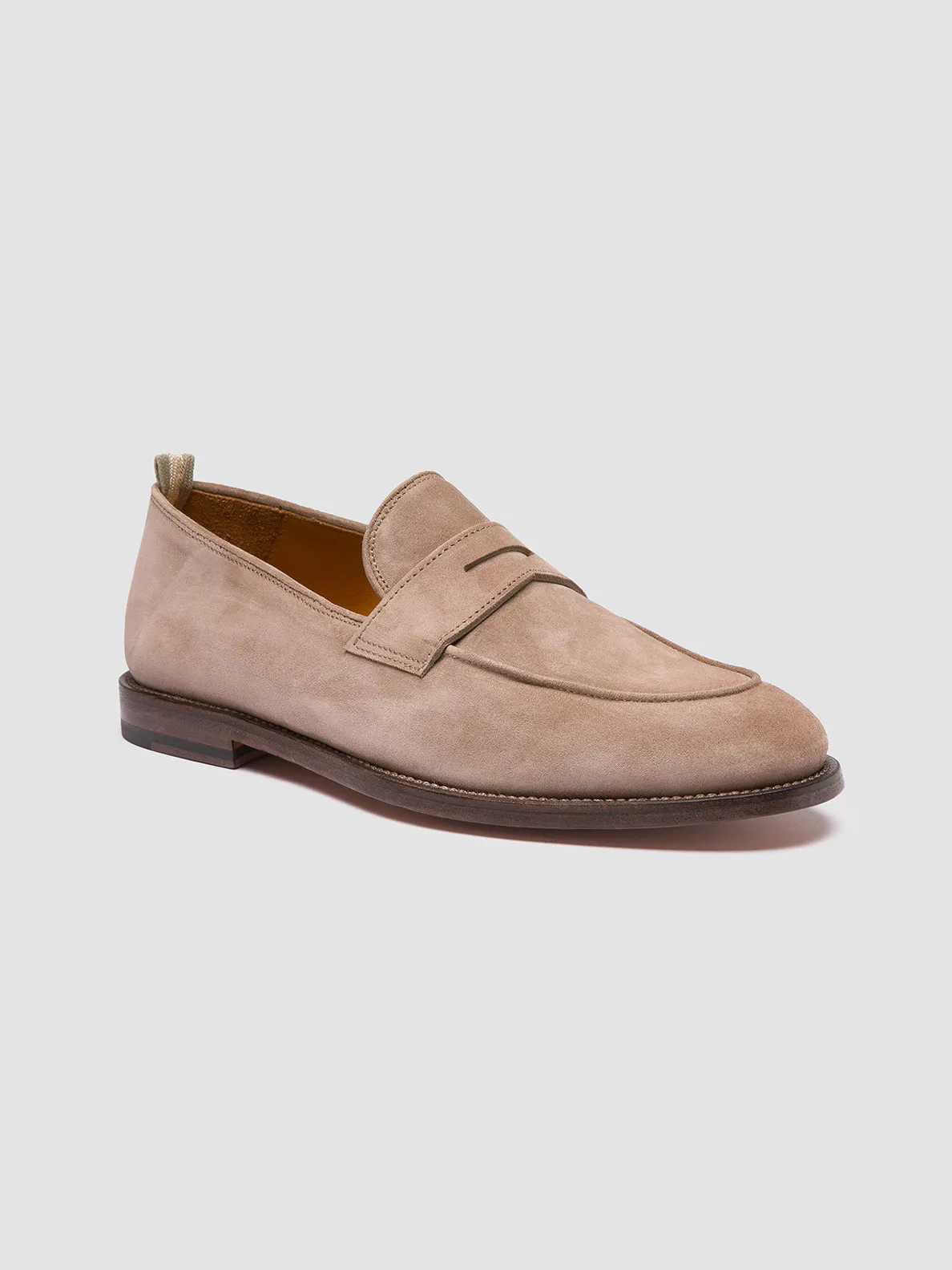 OPERA 001 - Taupe Suede Penny Loafers Mesh   lined Freedom Steps