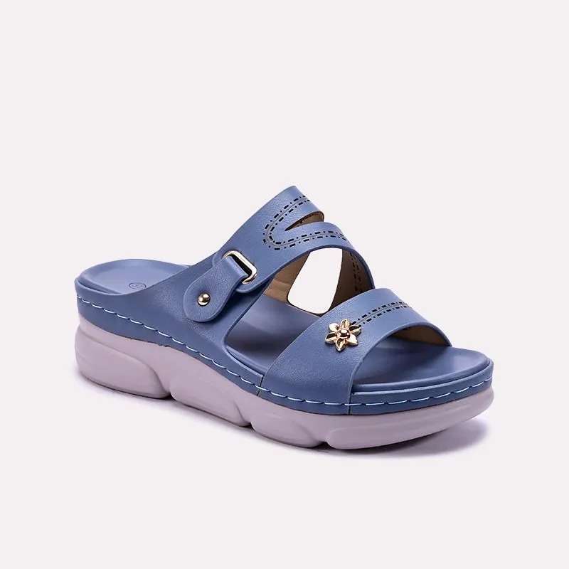 Wide Path Swift Glide Blue Comfy Casual Slippers 0412929