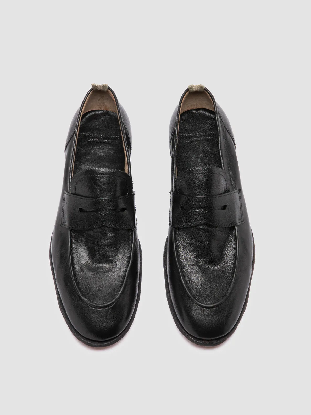 Weekend Comfort Pastel Tones SOLITUDE 001 - Black Leather Penny Loafers