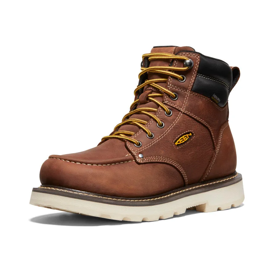 Windproof Design Protective Comfort Men's Cincinnati 6" Waterproof 90?? Heel Boot (Soft Toe)  |  Tuscan Red/Sandshell