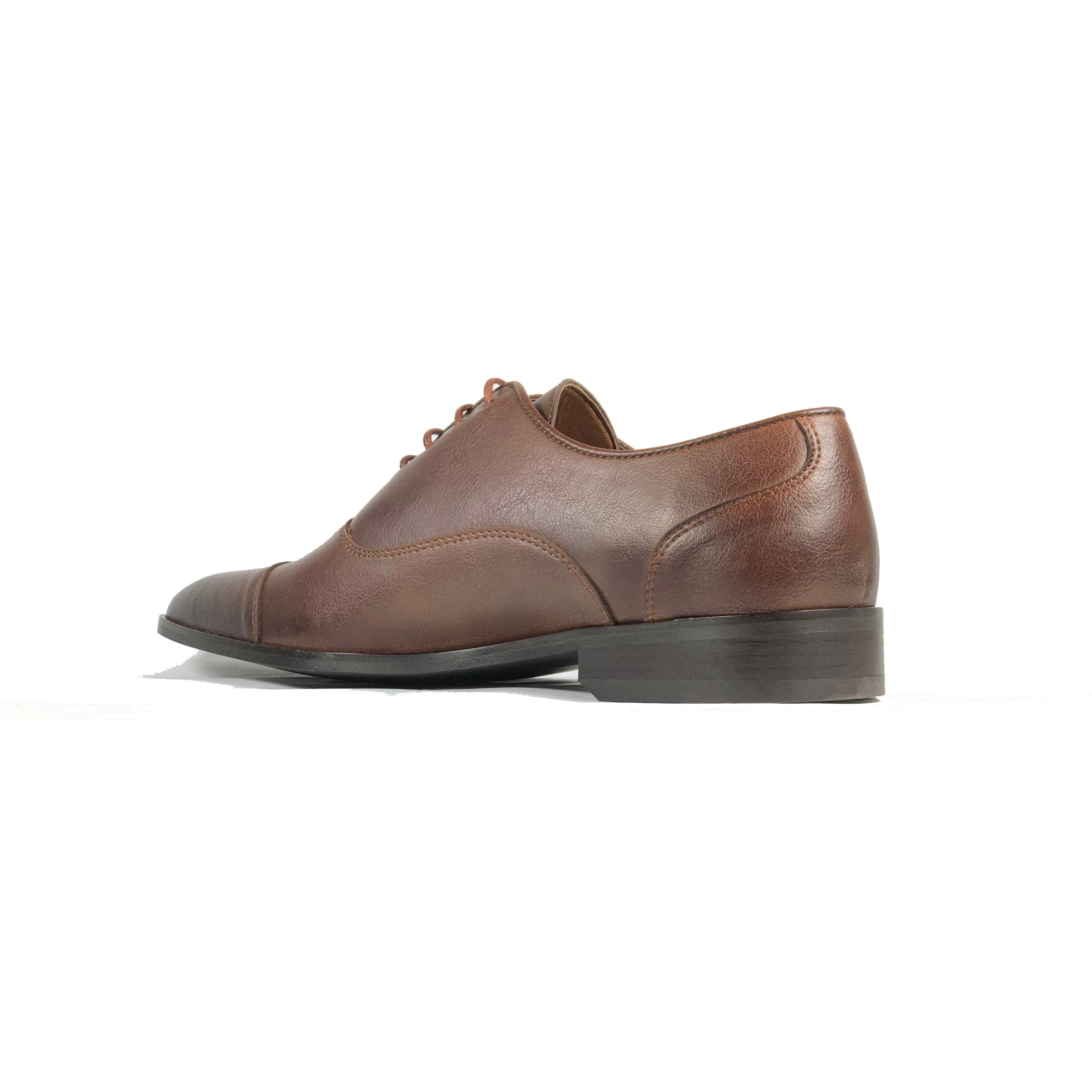 'Laurent' Cap-Toe Vegan Oxford by Zette Shoes - Chestnut Supportive Rain Safe