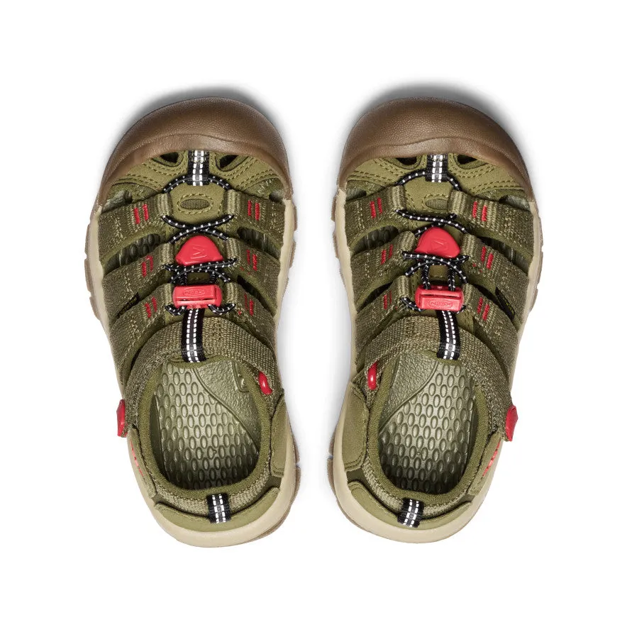 Little Kids' Newport H2  |  Martini Olive/Aura Orange perforated Beach Ready