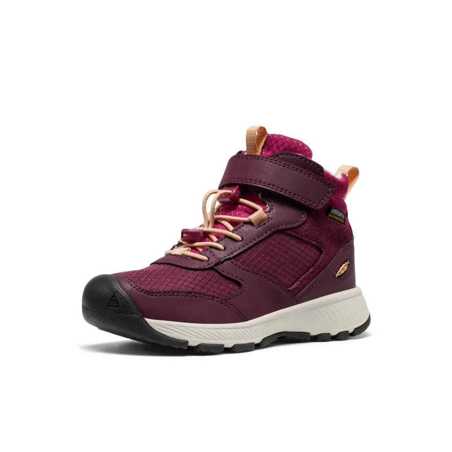 Reinforced Form Work Commute Little Kids' Skua Waterproof Boot  |  Fig/Peach Fuzz