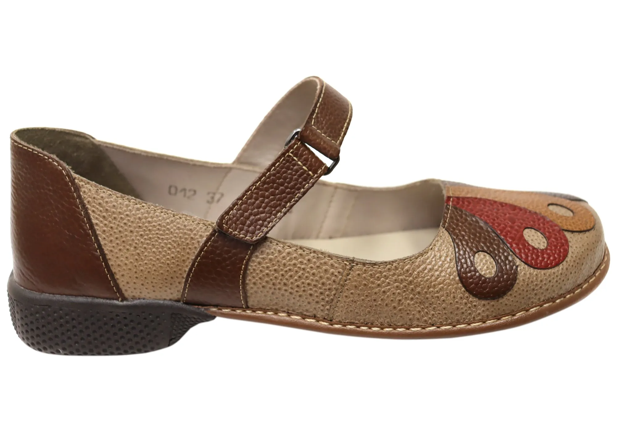 J Gean Rosanna Womens Comfortable Brazilian Leather Mary Jane Shoes Nordic Tone