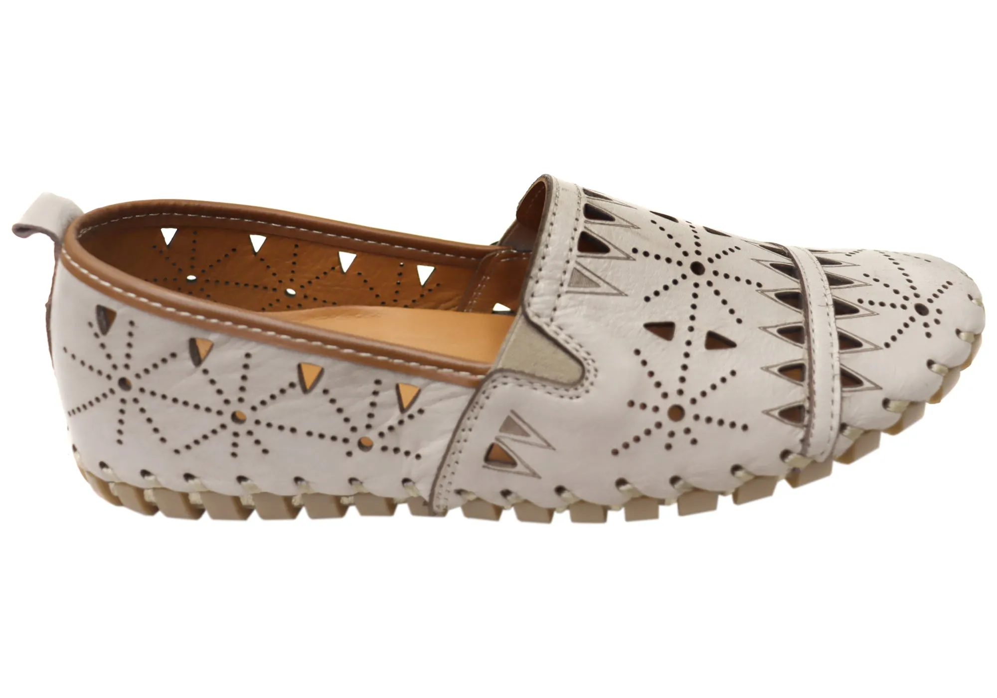 Orizonte Constance Womens European Comfortable Leather Shoes Foam Lining Running Errands