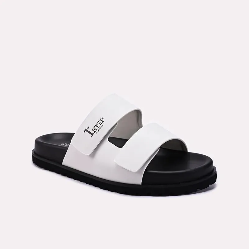 White Casual Slippers Mens 0151147 Easygoing Style