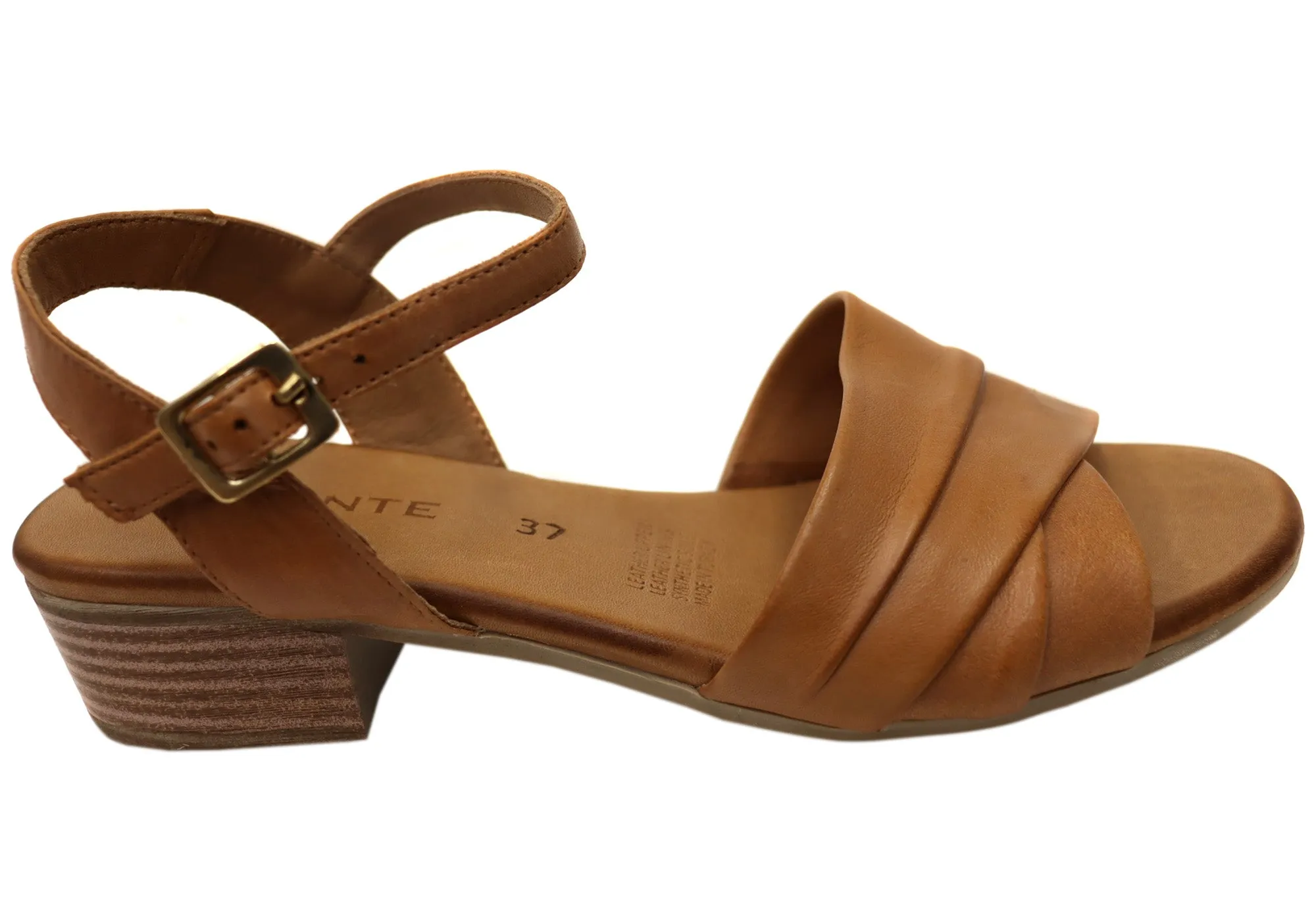 Orizonte Karriner Womens European Leather Low Heel Sandals Flexible Flip-flops Sun Safe