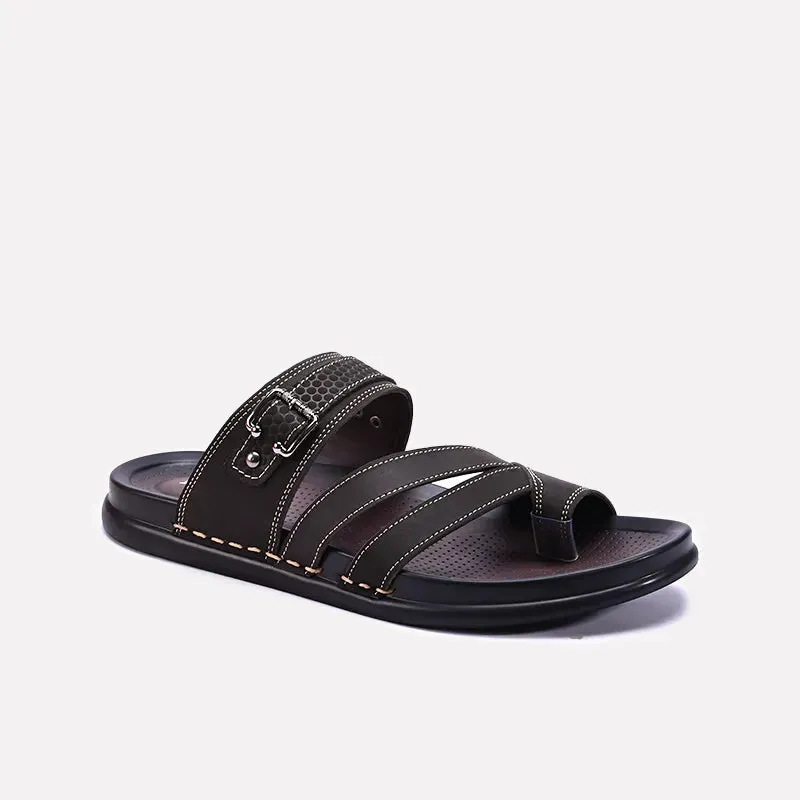 Brown Soft Sole Thumb Hole Slippers 0150965 Reinforced heel