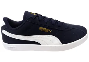 Puma Mens Club II Comfortable Leather Lace Up Sneakers Commuter Fit Track Run