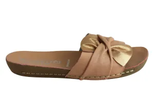 Eco-Friendly Footwear Flexible Sole Andacco Maze Womens Comfortable Leather Slide Sandals Made In Brazil