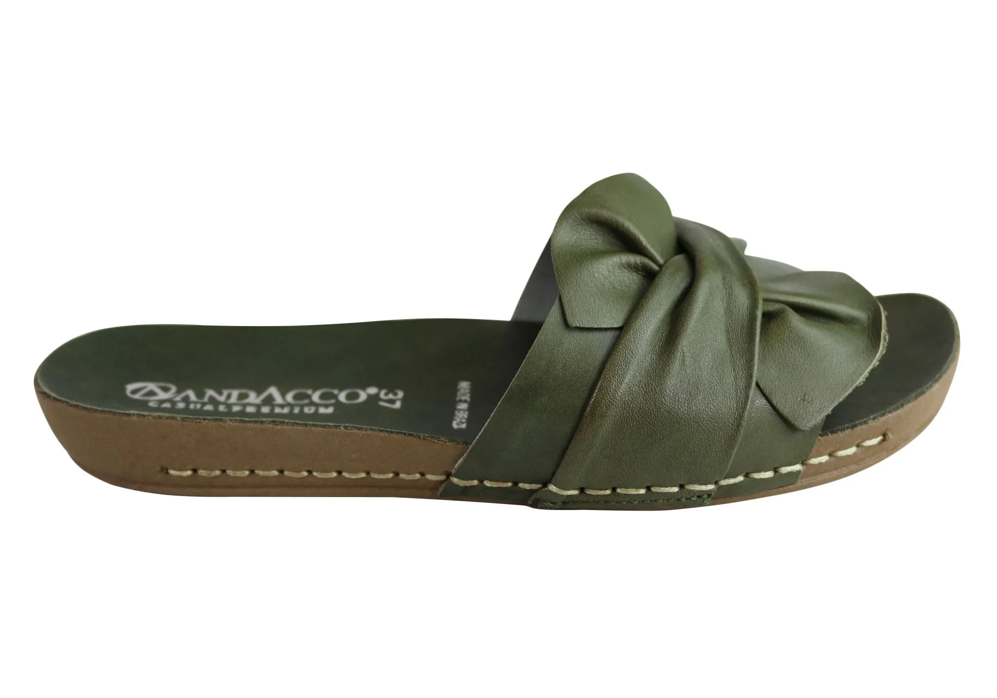 Andacco Maze Womens Comfortable Leather Slide Sandals Made In Brazil Summer Adventure