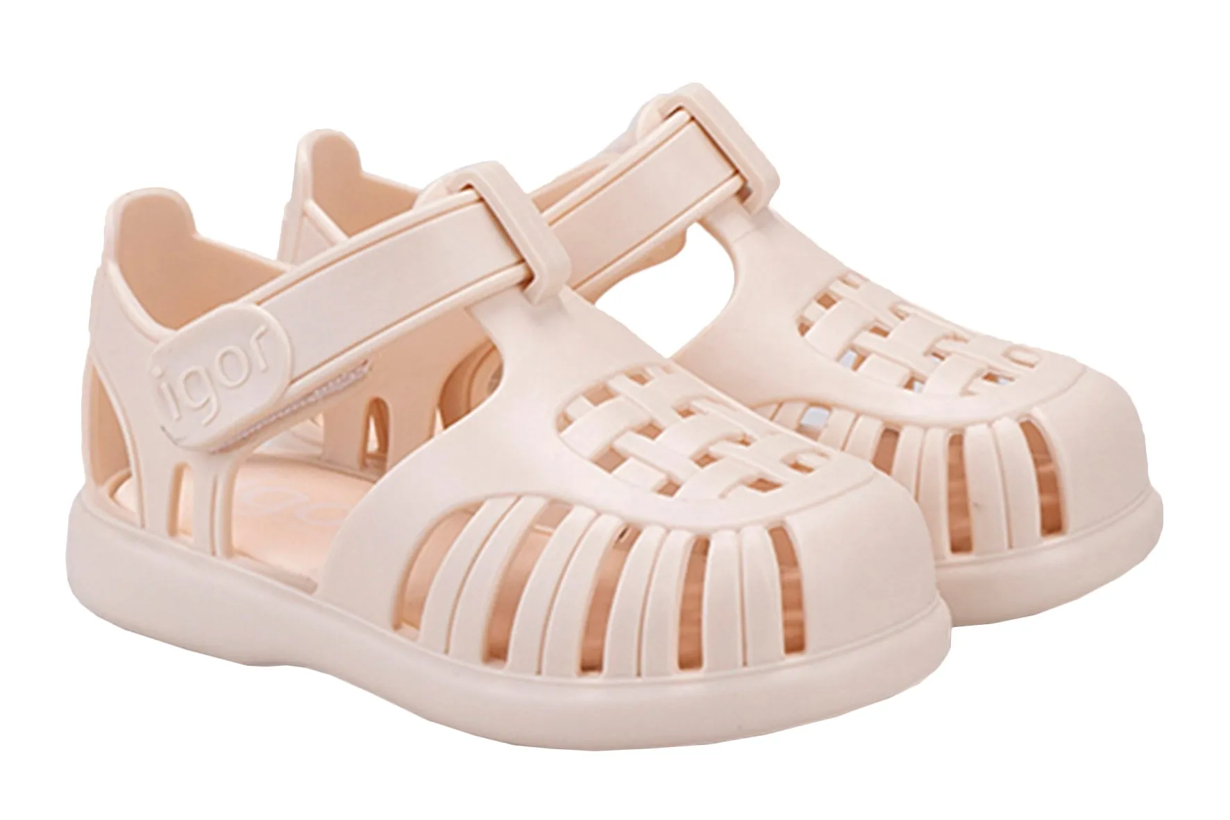 Fashionable Comfort Classic Outdoor Style Igor Girl's and Boy's S10271 Tobby Solid Sandals - Marfil