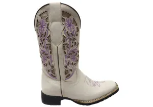 Crisp Lines Heavy Duty D Milton Catalina Womens Comfortable Leather Western Cowboy Boots