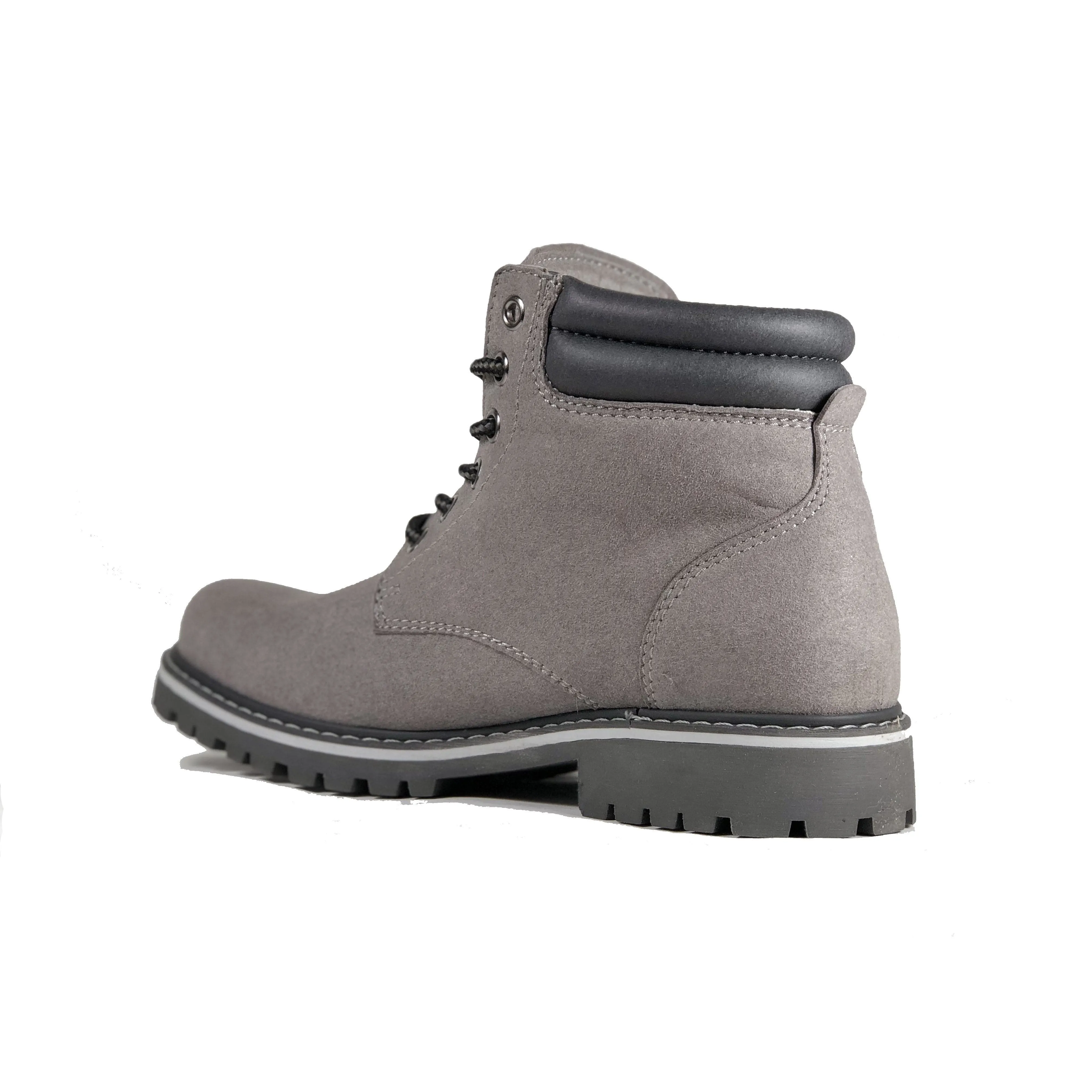 'Lennox' lace-up work boot for women by Zette Shoes - Grey Anti Odor Night Travel