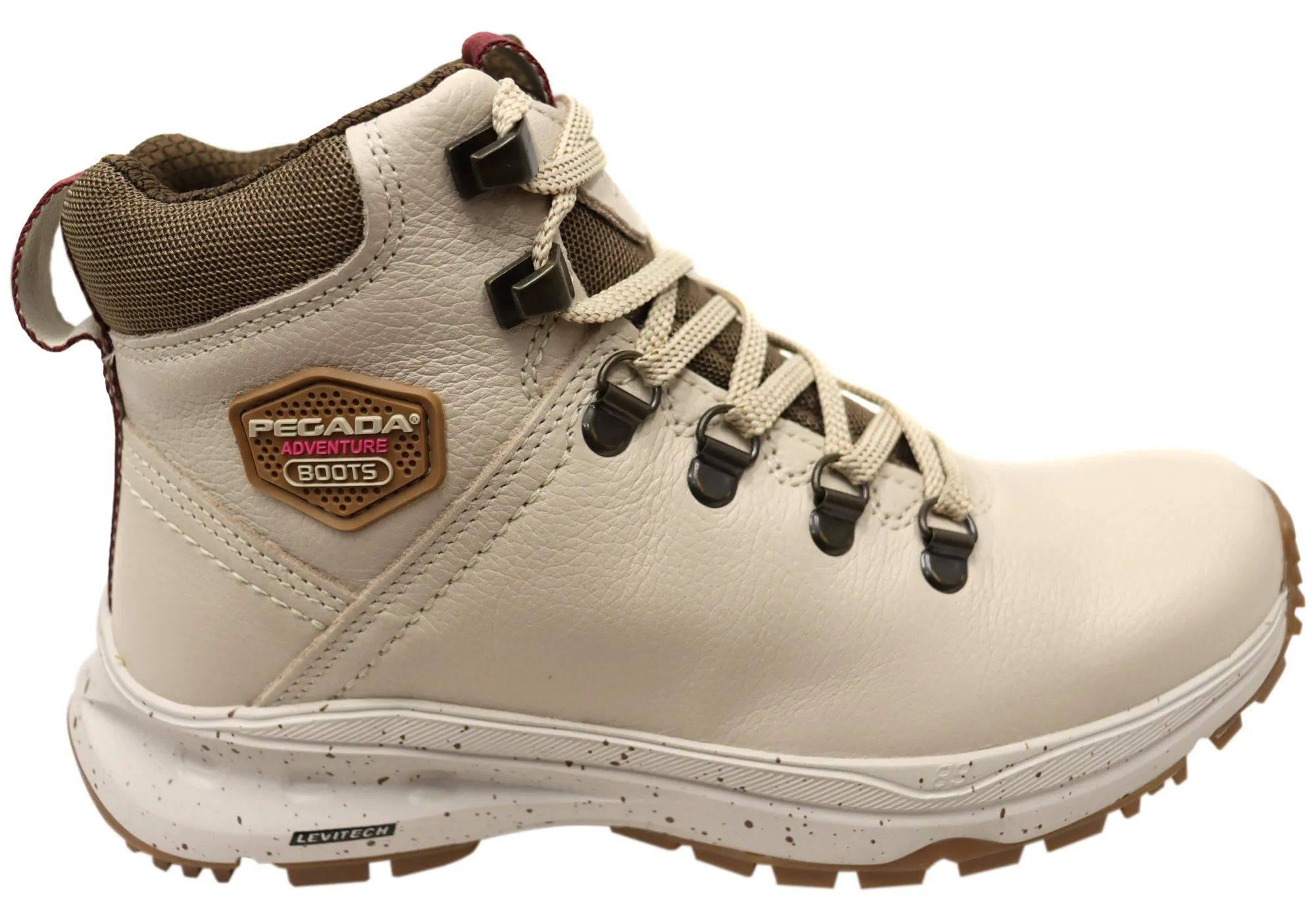Pegada Everess Womens Brazilian Comfortable Leather Lace Up Boots RubberOutsole