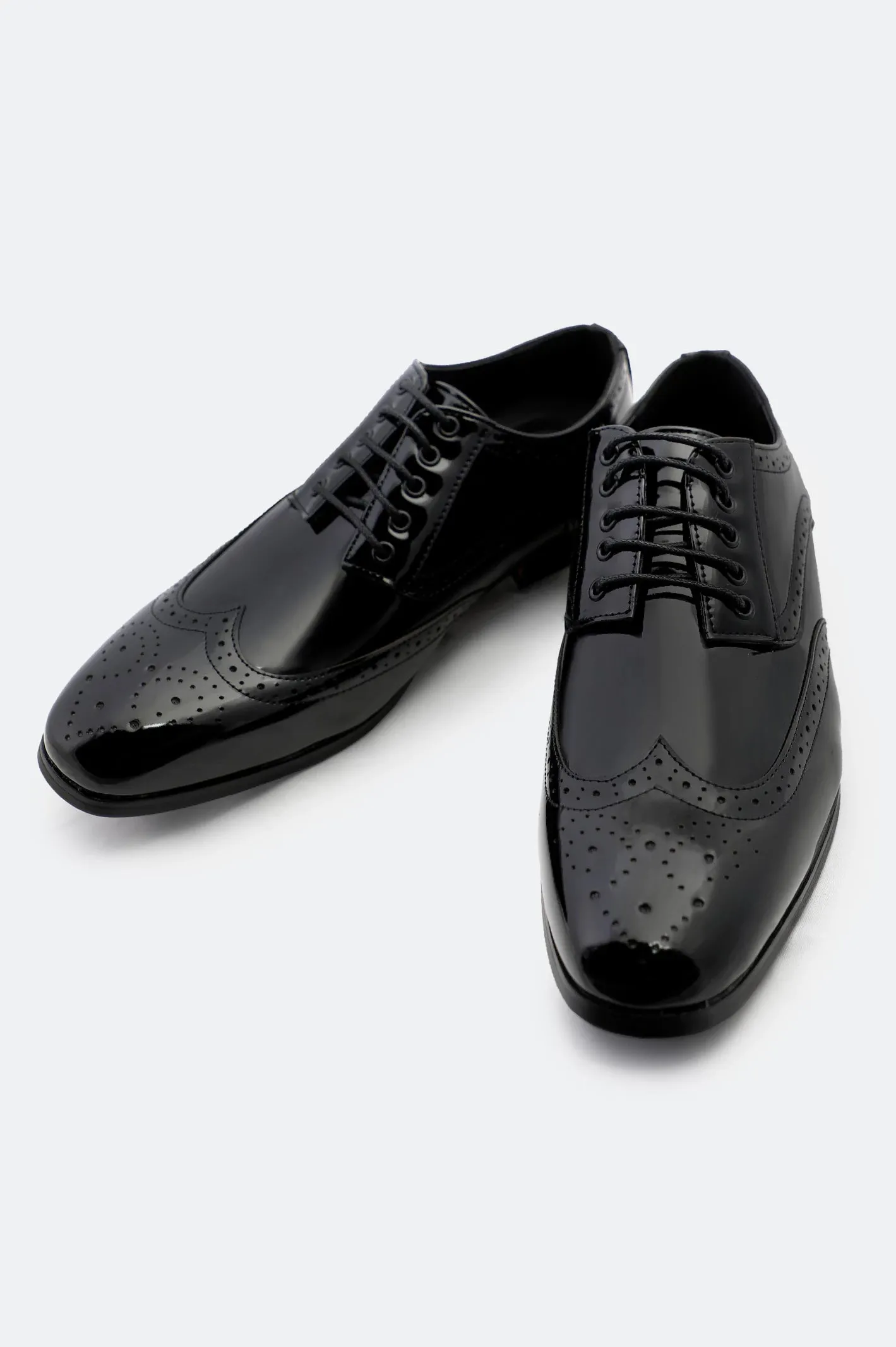 Black Derby Formal Shoes Weekend Mood Hand Work