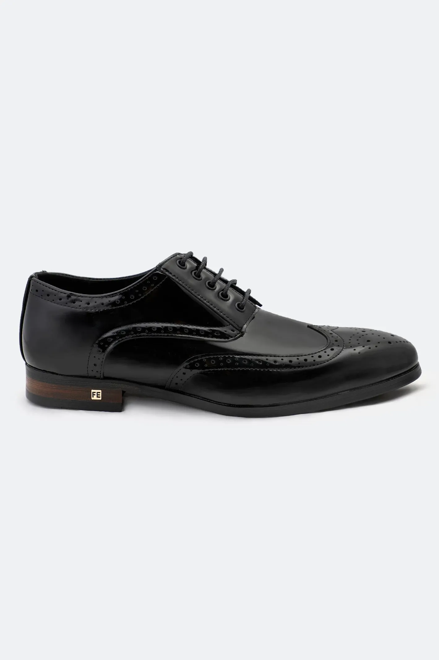 Round Tip Exact Wear Black Derby Formal Shoes