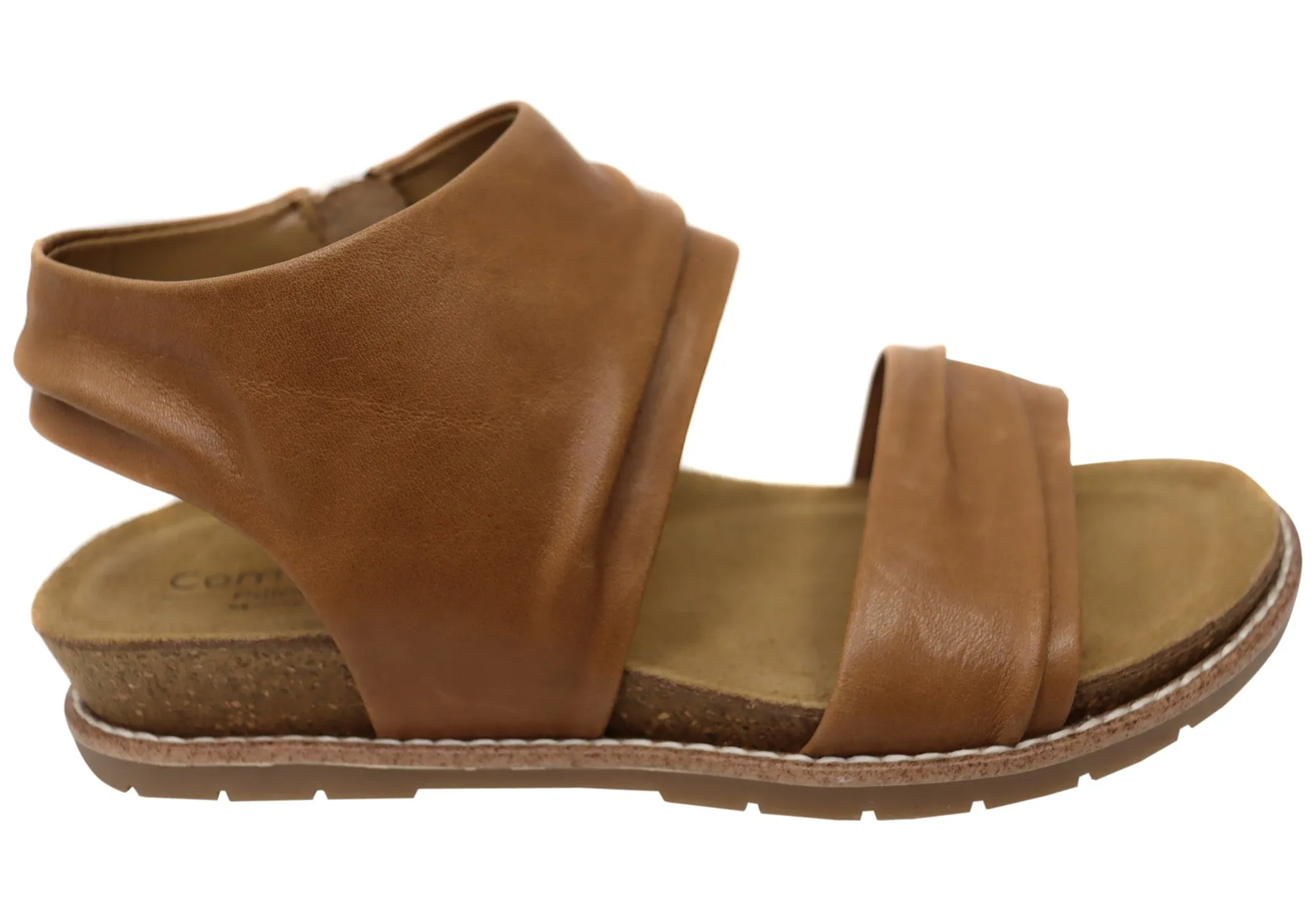 Open Back Comfortiva Gale Womens Comfort Footbed Wide Fit Leather Sandals