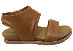 Comfortiva Gale Womens Comfort Footbed Wide Fit Leather Sandals Daily Casual Daily Walk