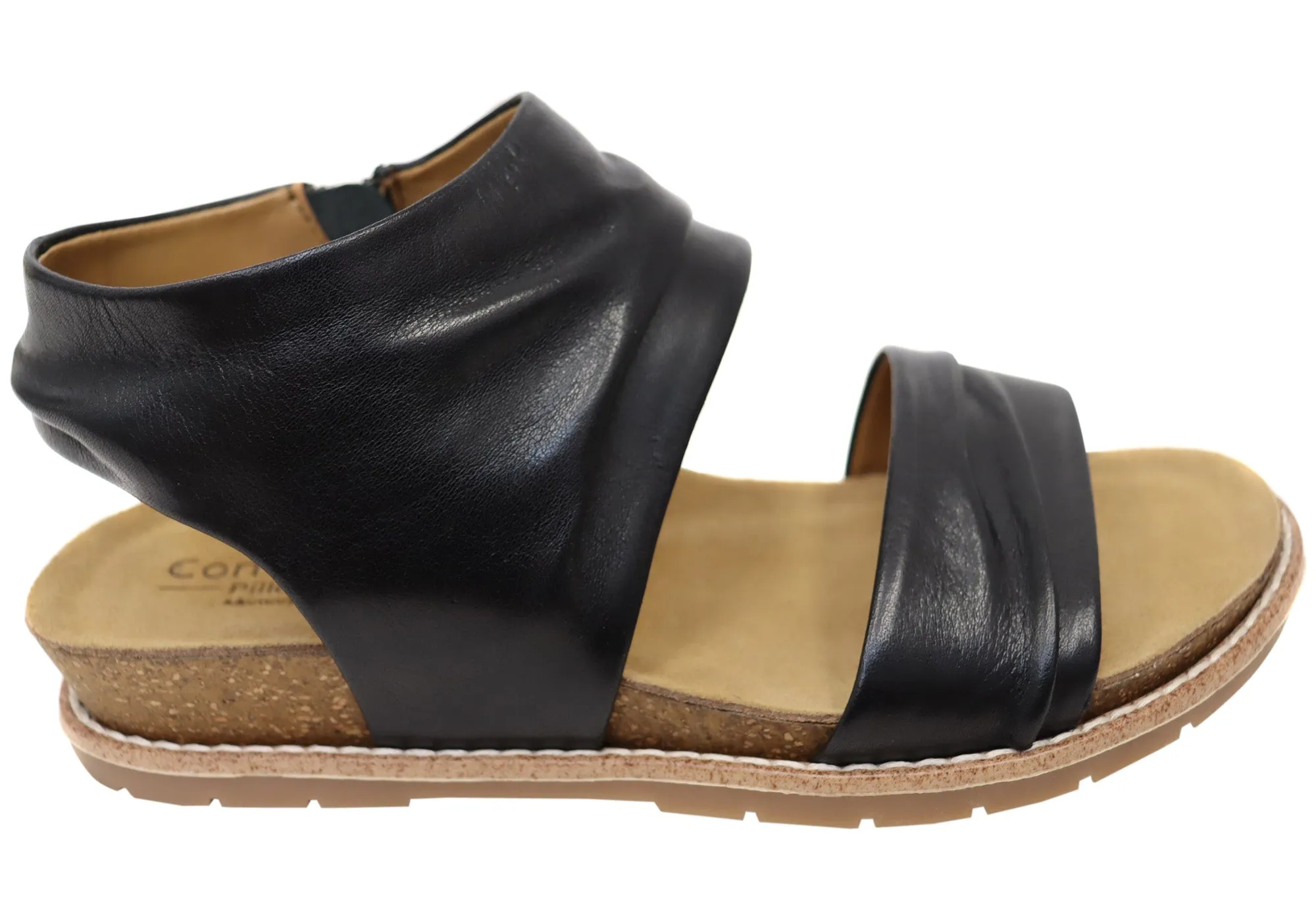 Relaxed Open Toe Shoes Comfy Travel Flats Comfortiva Gale Womens Comfort Footbed Wide Fit Leather Sandals