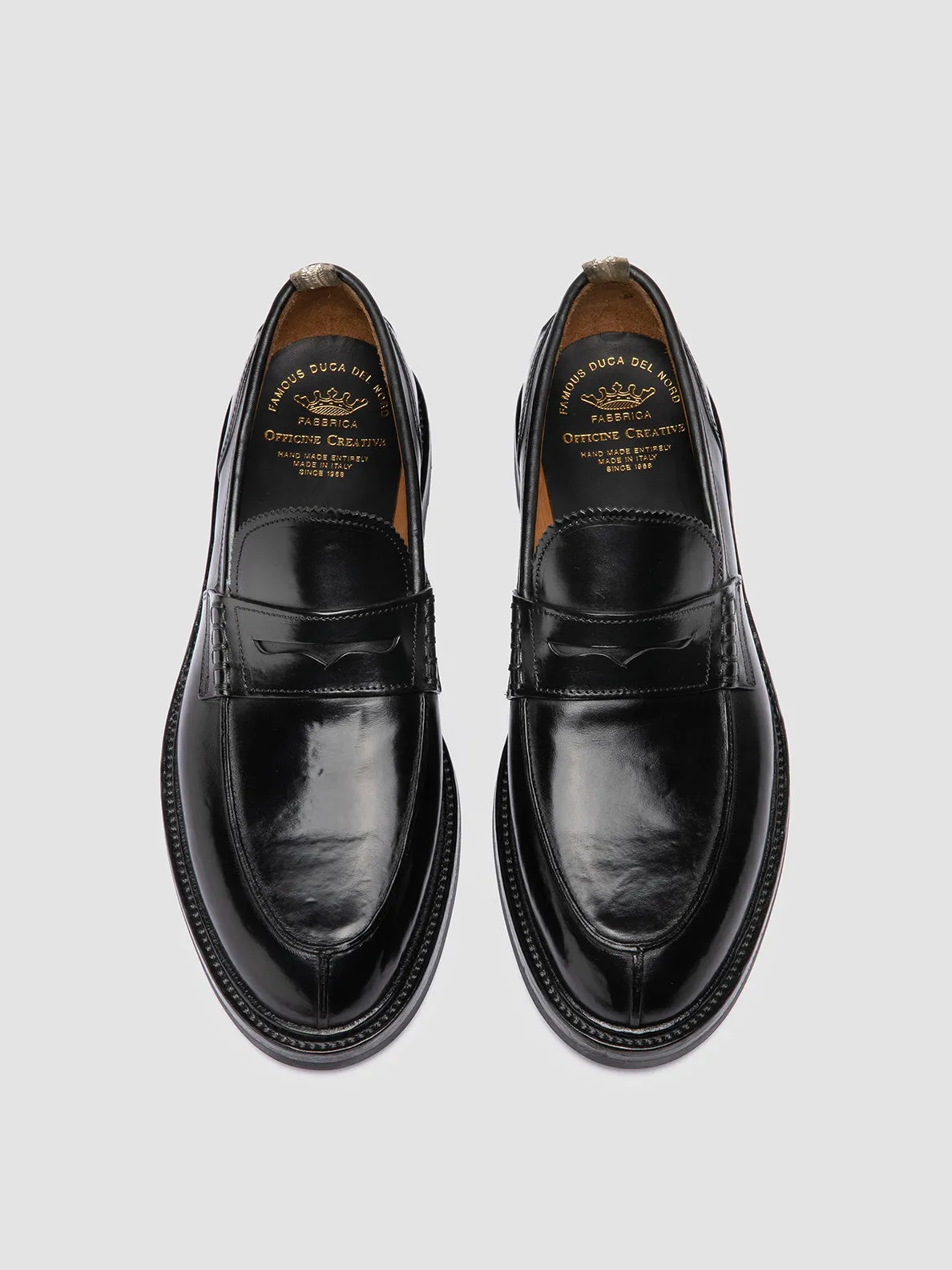 Midday Step SAX FLEXI 001 - Black Leather Penny Loafers