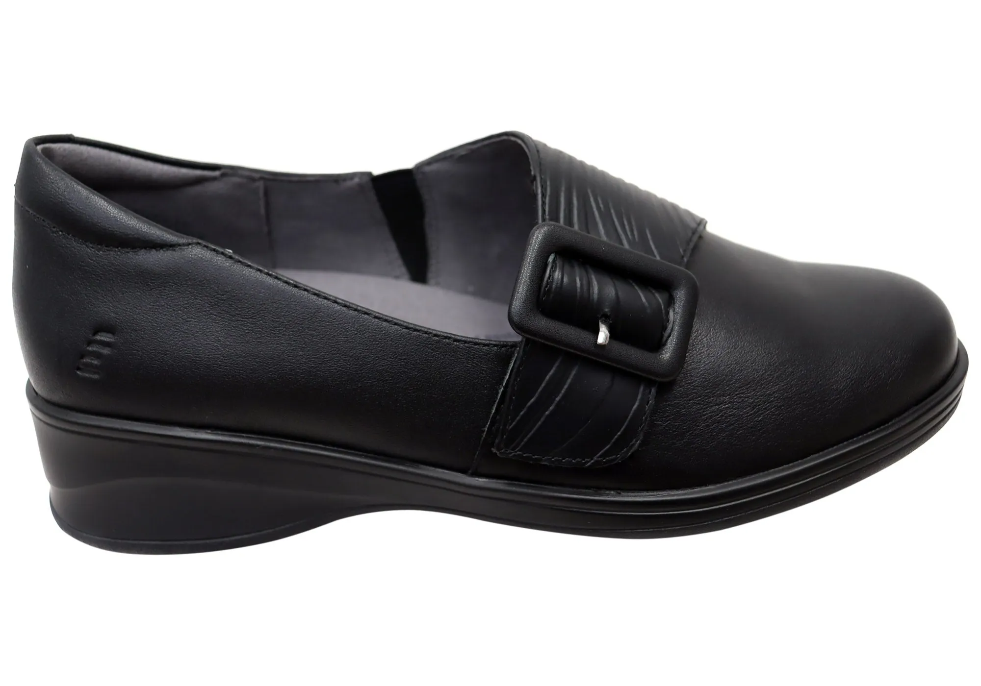 Stretch Fabric Travel Light Date night Homyped Scope Buckle Womens Comfortable Leather Shoes