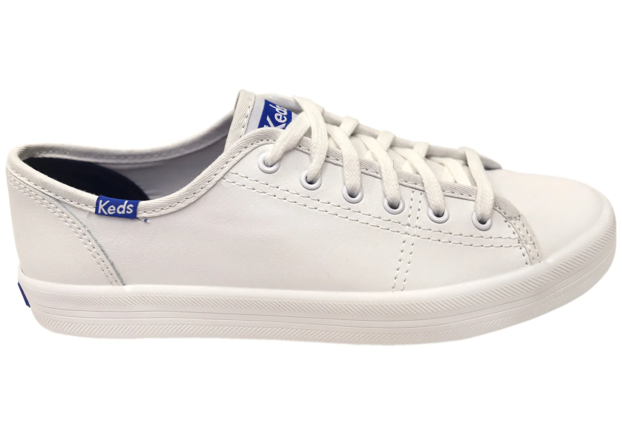 Wardrobe Base Keds Womens Kickstart Leather White Casual Comfortable Sneakers