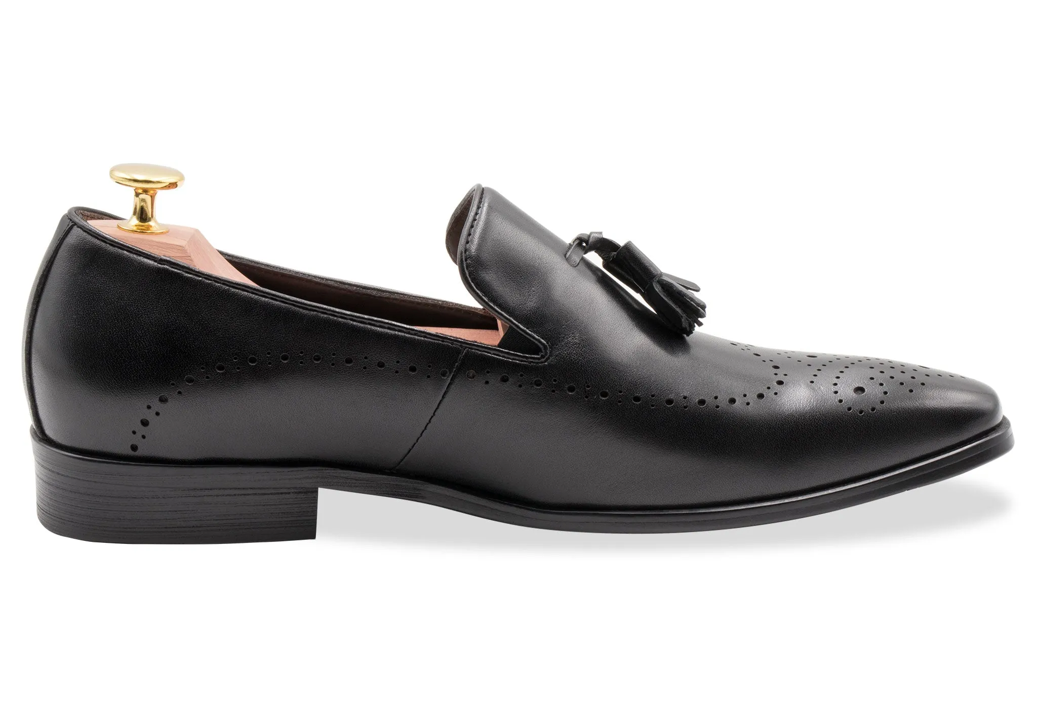 Pergamino Black Tassel Loafer Event Mode Flexible Fit Frequent Travelers