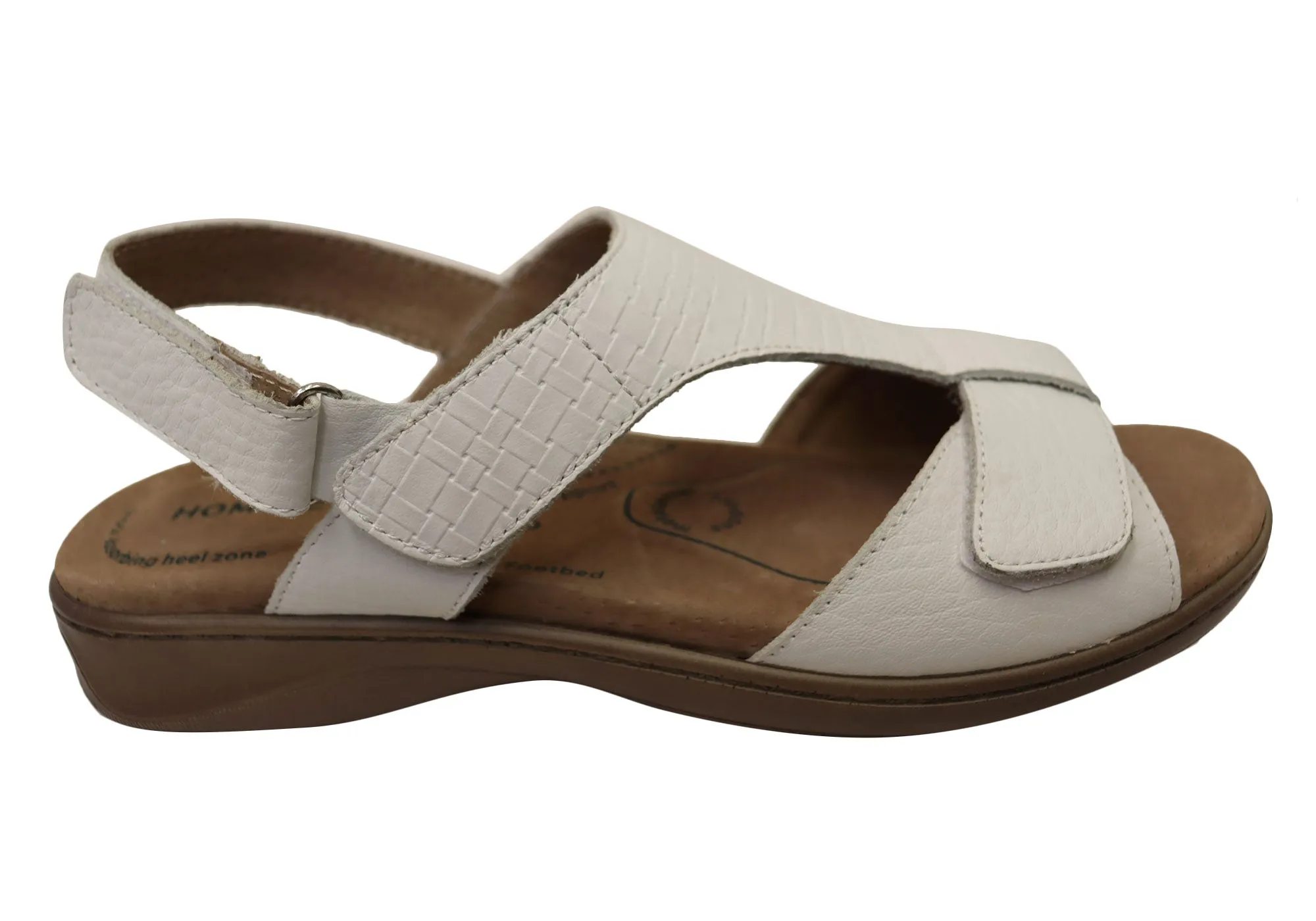 Homyped Devika Womens Supportive Leather Wide Fit Sandals Light Travel Sandals
